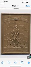 Militaria WWII Commemorative Brass Plaque Dutch Made For Canadian Soldiers picture