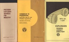 Lot of 3 Vintage Explosives Pamphlets, Federal Agency Directory, Commerce etc
