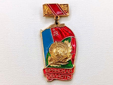Soviet Russian Badge, Bryansk region - Partisan Territory. USSR