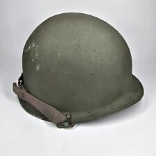 Vintage US Army Green Steel Combat Helmet With Liner READ DESCRIPTION  picture