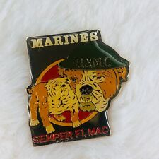 USMC Marine Corp Semper FI Mac Enamel Bulldog Lapel Pin picture