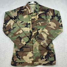 Army BDU Coat Mens Small Long Hot Weather Woodland Camouflage Combat Green Brown picture