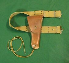 Original US WW2 M1916 Holster - Boyt 42 - Brown Leather W/ Web Belt picture