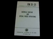 GUERRILLA WARFARE SPECIAL FORCES OPERATIONS BOOK HANDBOOK U.S ARMY 31-21 picture