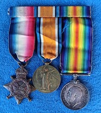 3 WWI British War Medals Killed in Action 1914 Star 1914-1918 G V Britt Victory