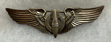 USAAF WW2 BOMARDIER WINGS 3 INCH PINBACK COINSILVER picture