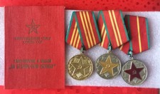 USSR for impeccable service in army set of 3 me...ls