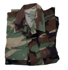 Used Military Woodland BDU Uniform Shirt Coat Camouflage Medium Long picture