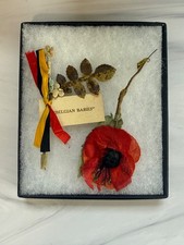 WWI Belgian Babies Relief Fund Corsage & Haig’s Fund Silk Poppy 1920s