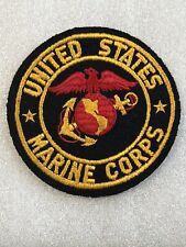 USMC Marine Corps Red Black Gold Round Patch picture