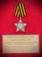 Russian Order Of Glory 3rd Class May 7 1945 - One Day Before Germany Surrendered