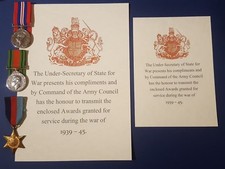 REPLICA WW2/WWII Campaign Stars, Clasps and Medals Awards slip – ARMY