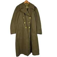 Progressive MFG VTG 1940 WWII Army Military Green Wool Trench Coat Jacket 38R picture