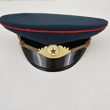 Russian Vintage Military Hat Cap Army USSR Soviet Union Visored Size 53 picture