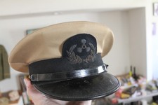 WW2 US Merchant Marine Chief Petty Office Visor cap bullion insignia USMS
