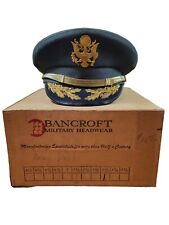 Bancroft US Army Officer Major Military Green Gold Trim Dress Cap Sz 7 1/8 w/Box picture