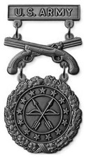 Army Excellence in Competion Oxidize Pistols USA Made Military Badge 2 Pins Back