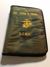 US Marines Personalized Camouflage zippered folio case/document organizer