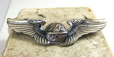 Vintage  WW II US Army Air Force Navigator Wings 3" Sterling Silver Estate Find