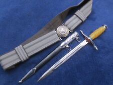 VINTAGE EAST GERMAN NCO DAGGER AND SCABBARD WITH DDR BELT picture