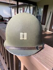 WWII  U.S.  M-1 Front Seam/Fixed Bale helmet & Liner/Officer picture