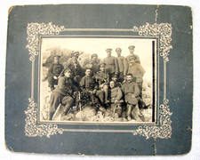 WWI Orig. cabinet group photo of Bulgarian Officers on Front. Total size 24 x 30