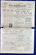 1943 Gibraltar WWII Chronicle Newspaper Italy Invasion German Russia Vintage picture