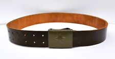 Vintage (1977) Czech Military Leather Belt & Buckle with Star picture