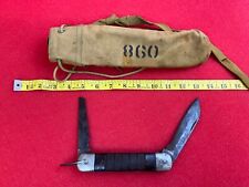 VINTAGE WW2/WWII PILOT SURVIVAL KNIFE COLONIAL PROV RI WITH SHEATH BAG COLLECTOR picture