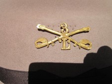 US Army Spanish American War 3RD Cavalry Regiment L Troop Hat Badge Insignia Pin