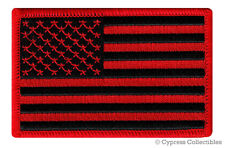 AMERICAN FLAG EMBROIDERED PATCH iron-on US BLACK RED embroidered United States picture