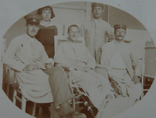 WW1 German Soldiers. Recovering wounded pose with a Nurse.  (182) picture