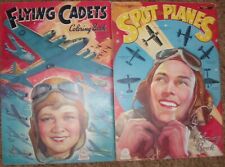 SALE (2) WWII COLORING BOOKS- SPOT PLANES & FLYING CADETS BOTH GREAT CONDITION picture