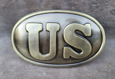 Replica Brass US Civil War Infantry Soldiers U.S. Union Army Soldier Belt Buckle picture
