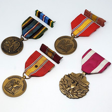 US Service Medals Lot of 4 - Armed Forces Expeditionary, National Defense, Merit