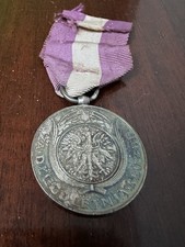 Original WWII Polish 20 Year Service Medal In Silver Edge Marked