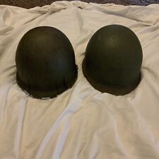 2 Original WWII WW2 U.S. M1 Steel Pot Helmets picture