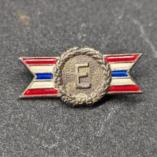 WWII US Sterling Silver E for Excellence Army Navy Production Award Pin picture
