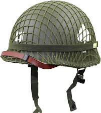WWII US Army M1 Helmet WW2 Gear WW2 Helmet Metal Steel Shell Replica with Net US picture