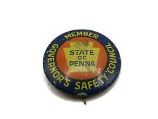 State of Pennsylvania Governors Safety Council Member Pin Button Vintage picture