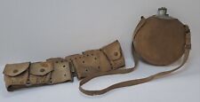 ANTIQUE WW I CARTRIDGE CANVAS BELT AND A.S. CAMPBELL CO. CANTEEN IN ORIGINAL BAG picture
