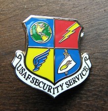 AIR FORCE SECURITY SERVICE SHIELD USAF LAPEL PIN BADGE 1.2 INCHES