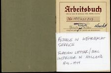 German WW2 Arbeitsbuch 2nd Pattern Work Book Wehrmacht Woman Foreign Service picture