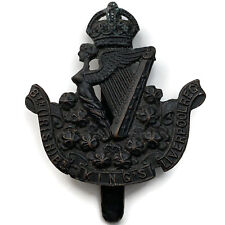 Original 8th Irish Battalion Kings Liverpool Regiment King's BLACKENED Cap Badge picture