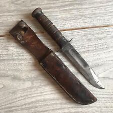 WWII early peened pommel blade marked kabar mk2 knife & sheath picture