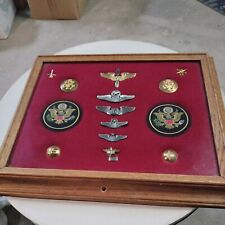 VINTAGE MILITARY MEDAL/MISC. FRAMED DISPLAY-RARE-LIFELONG COLLECTION-FAST SHIP picture
