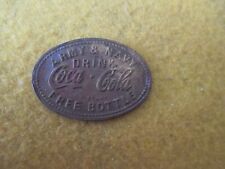 ORIGINAL WWII HOMEFRONT ARMY NAVY FREE COCA COLA PX BRASS TOKEN picture