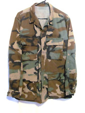 US Military Woodland Camouflage Shirt Jacket Size Medium Long picture