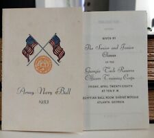 1930s Georgia Tech Army Navy Ball Dance Card Book Military Atlanta 1933 Program picture