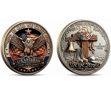 U.S. Veteran 250 Years Patriot Gift Freedom Souvenir Coin With Protective Case